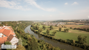 Blick auf den Neckar vom Blauen Turm in Bad Wimpfen