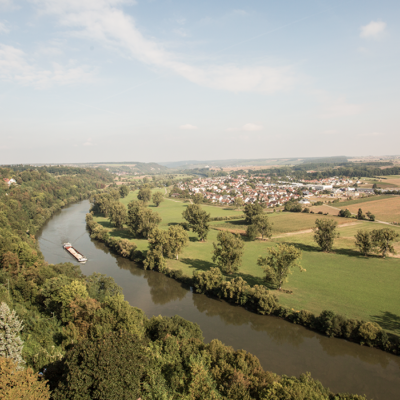 Blick auf den Neckar vom Blauen Turm in Bad Wimpfen